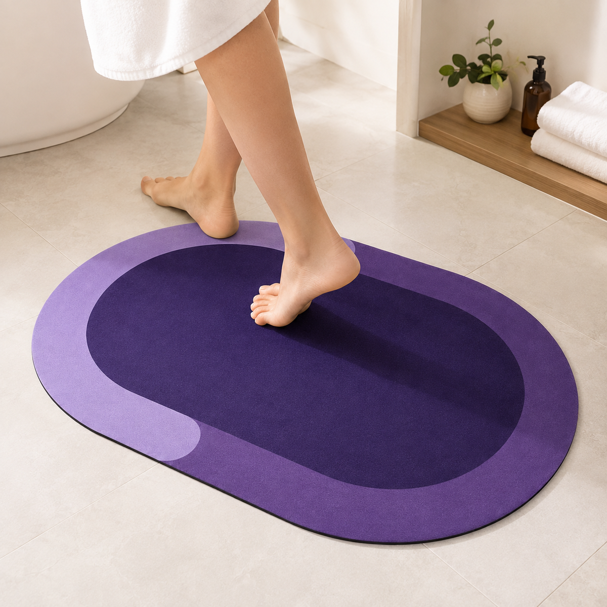 Round Bath Mat | Super Absorbent Quick-Dry Non-Slip Bathroom & Floor Rug
