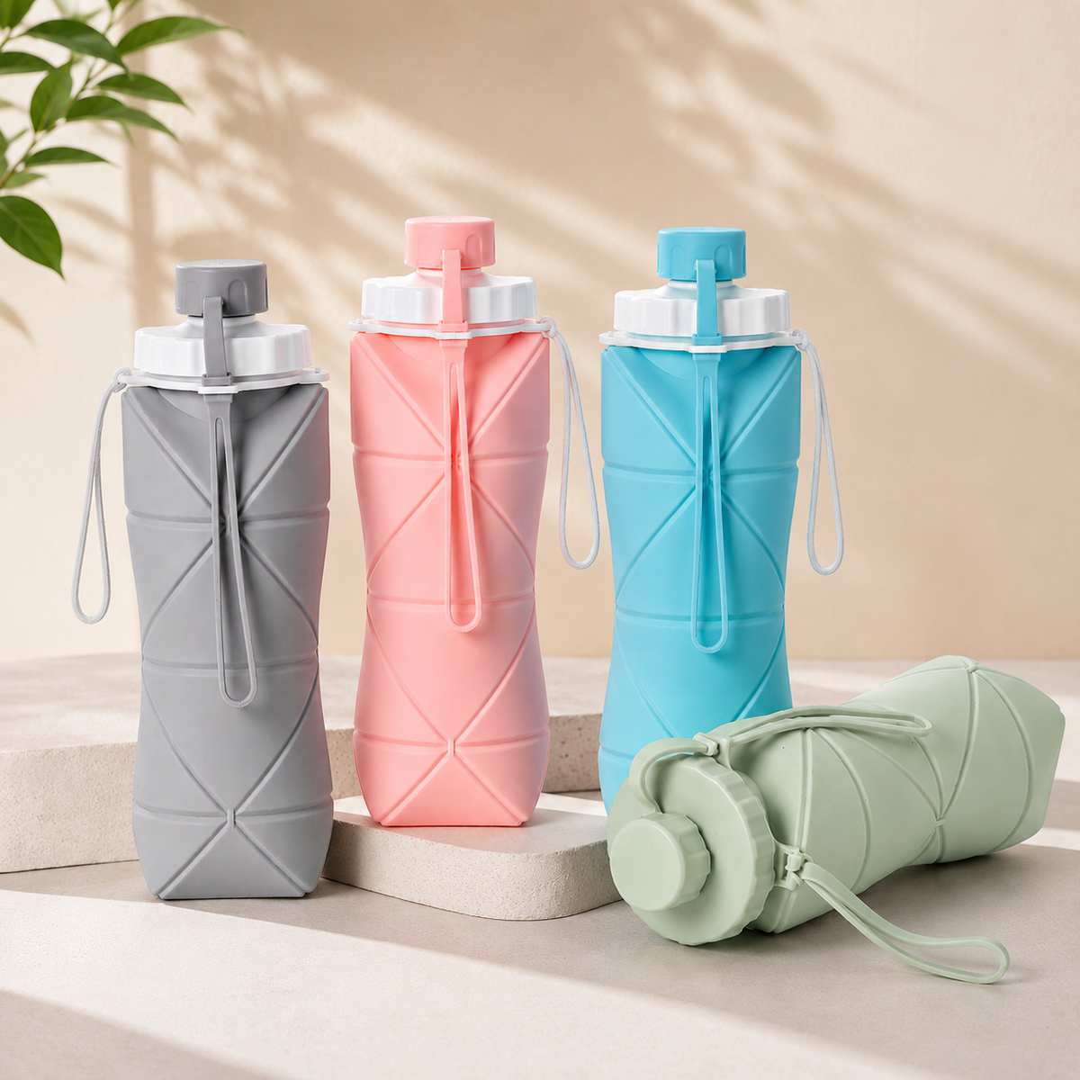 600ml Silicone Folding Water Bottle – Collapsible Travel Bottle