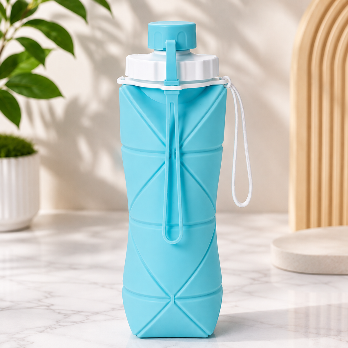 600ml Silicone Folding Water Bottle – Collapsible Travel Bottle