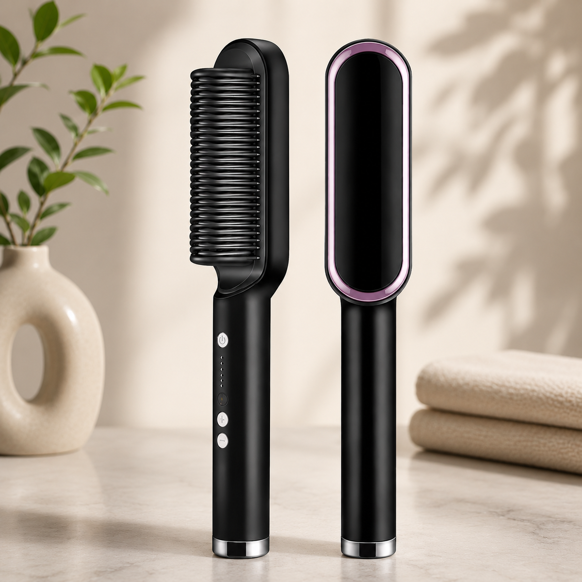 HQT-909B Hair Straightening Brush – Electric Ceramic Comb