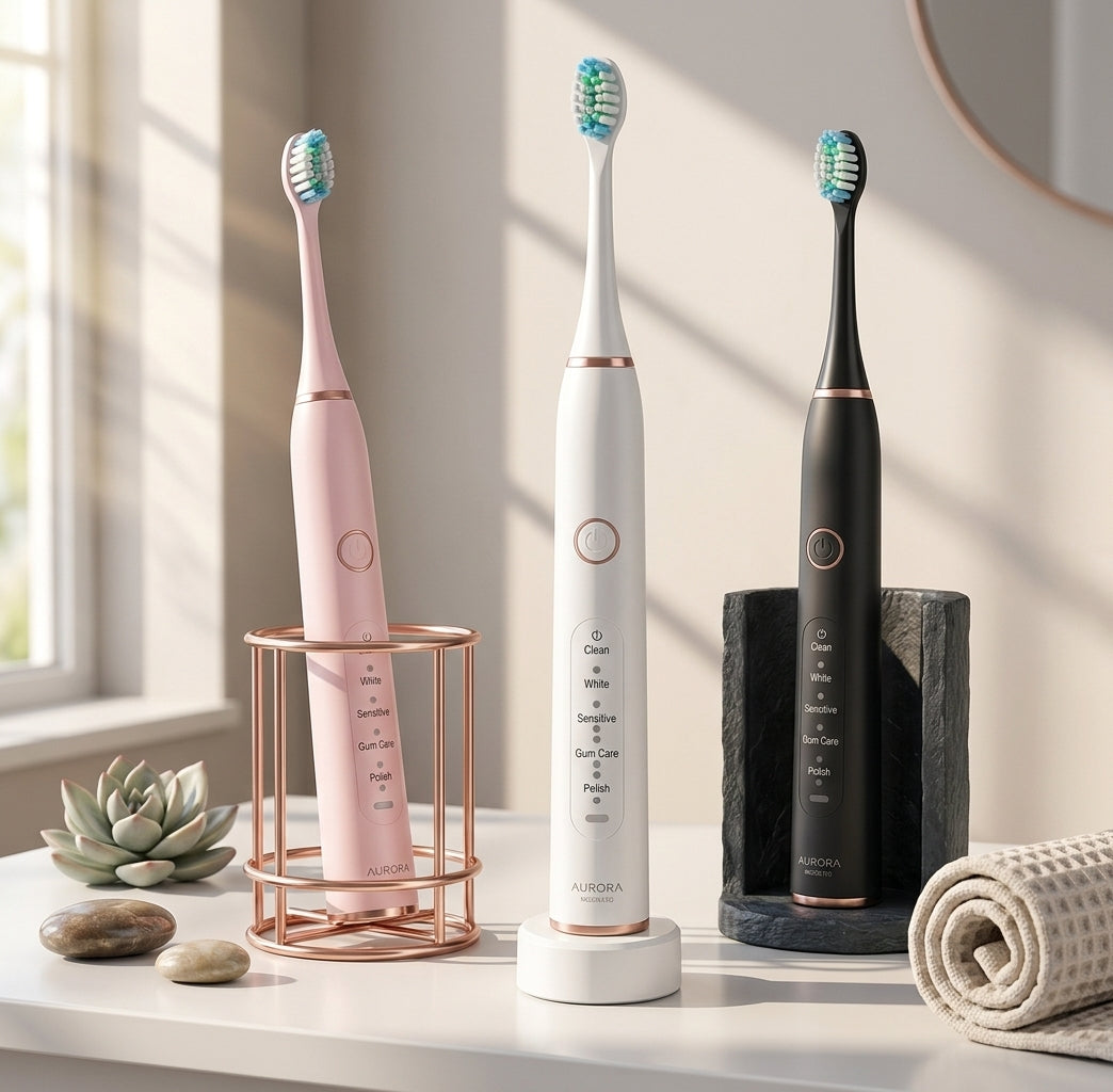 Rechargeable Sonic Electric Toothbrush | Deep Clean with Soft Bristles & 3 Brush Heads