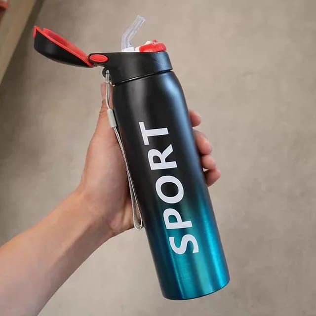 500ml Stainless Steel Vacuum Flask – Insulated Bottle with Straw