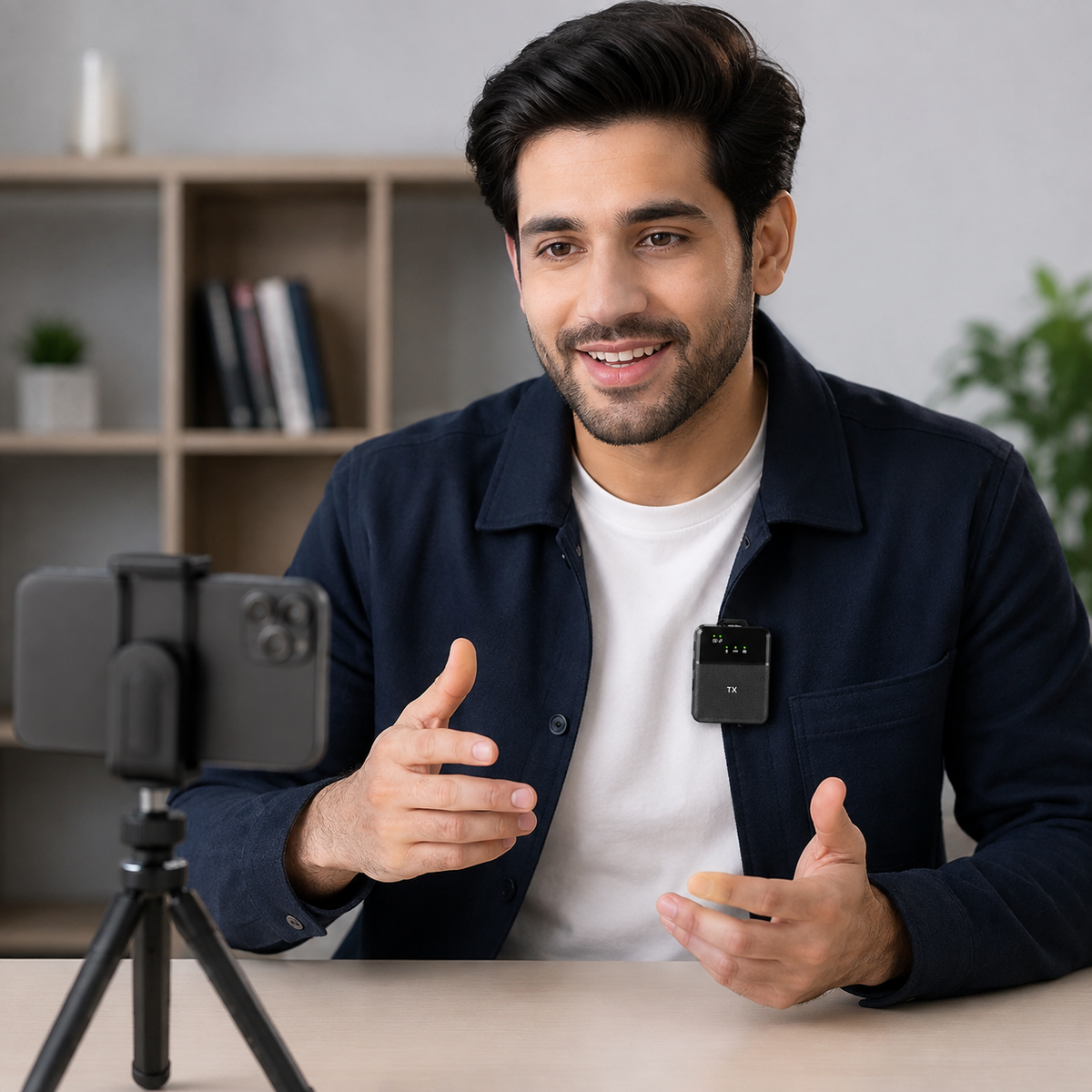 SX8 Type-C Wireless Lavalier Microphone | Professional Noise-Cancelling Lapel Mic for Vlog & Interview