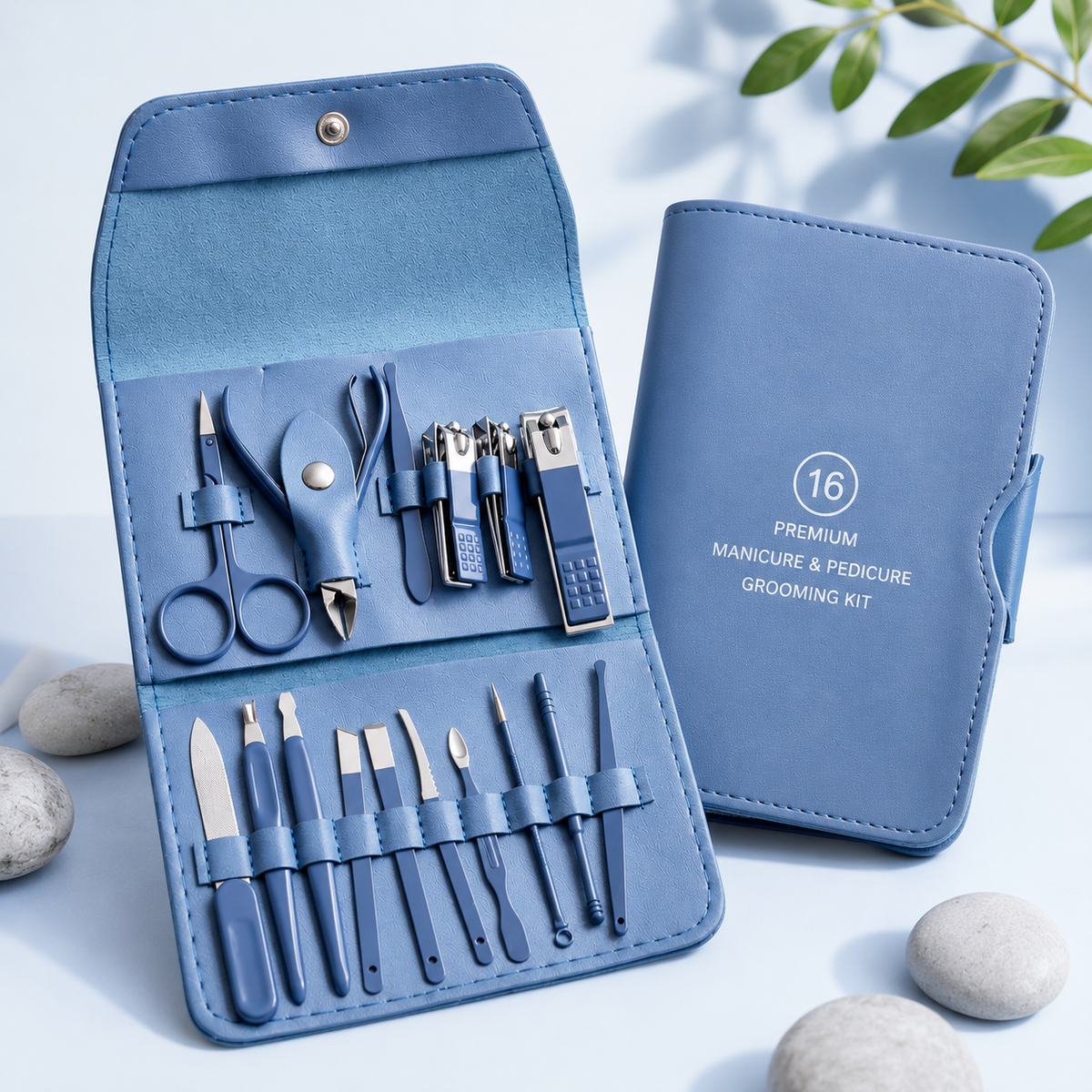 16-Piece Manicure & Pedicure Kit – Stainless Steel Grooming Set