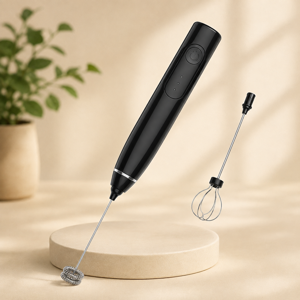2-in-1 Electric Milk Frother & Egg Whisk – USB Rechargeable