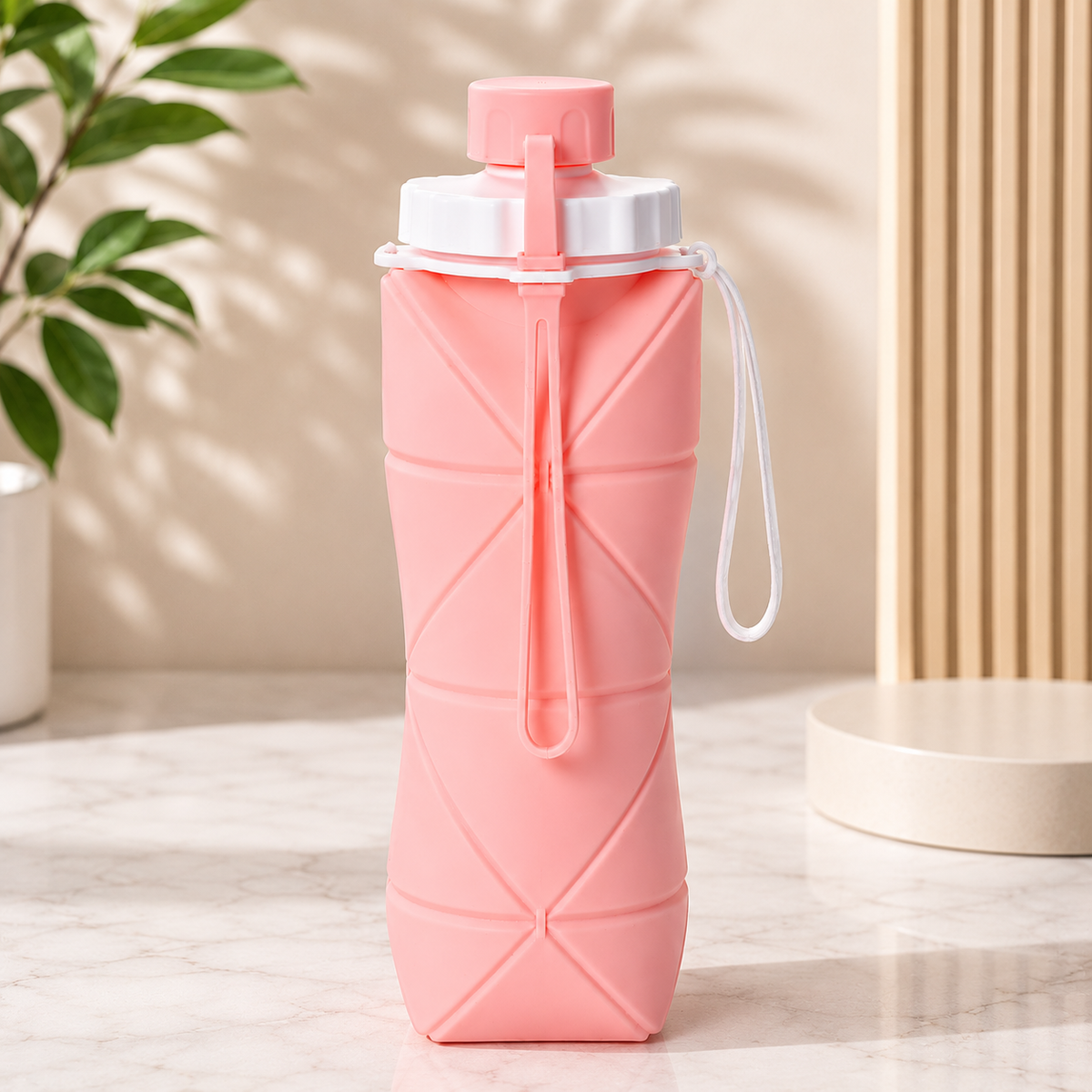 600ml Silicone Folding Water Bottle – Collapsible Travel Bottle