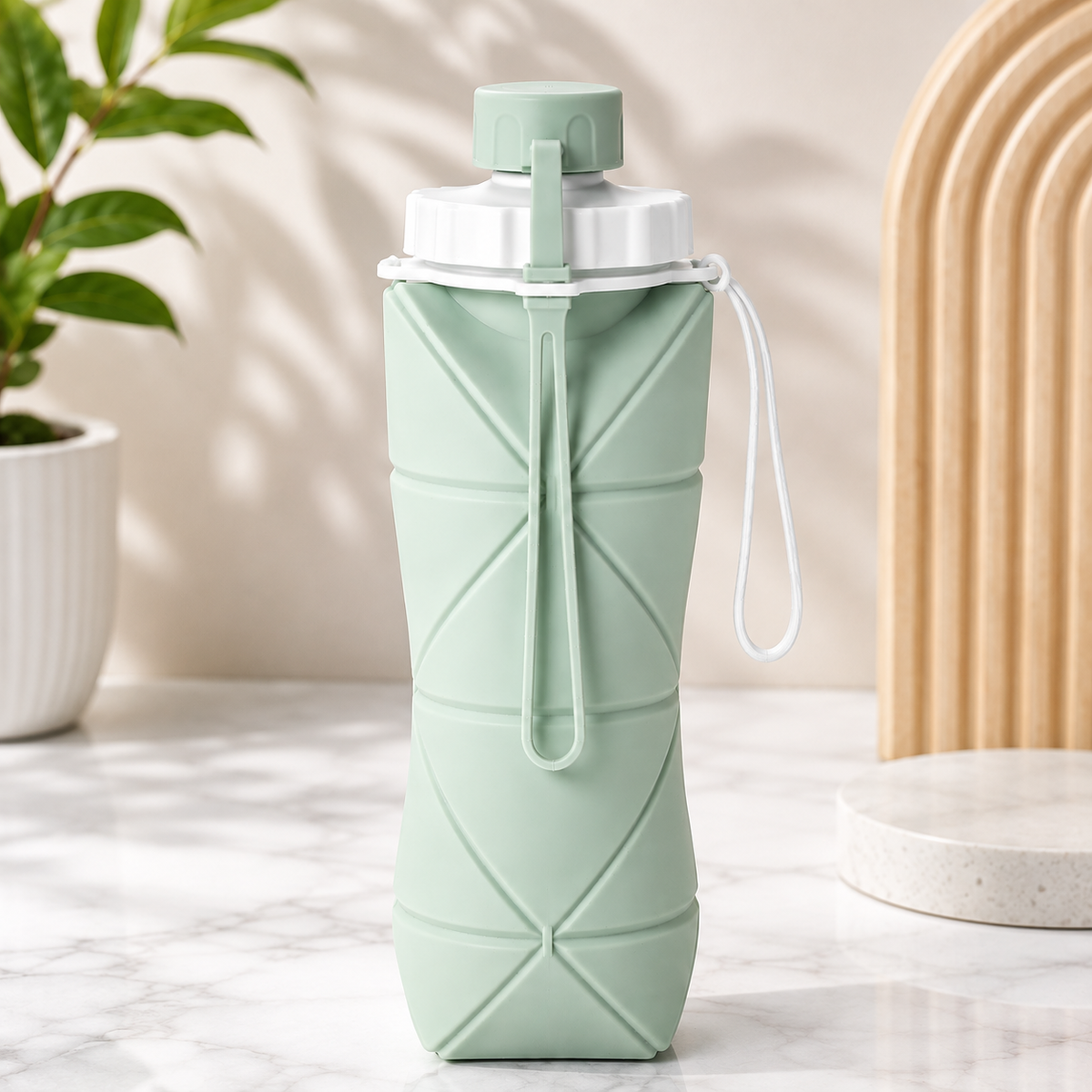 600ml Silicone Folding Water Bottle – Collapsible Travel Bottle