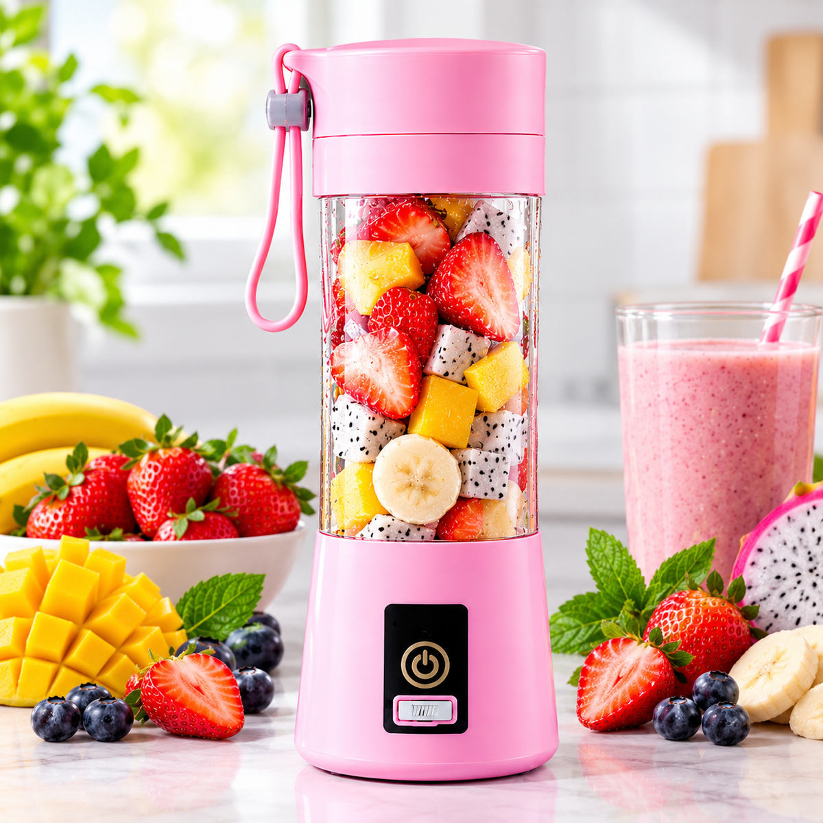 Portable USB Rechargeable Juicer Blender Bottle – Mini Electric Fruit Smoothie Maker