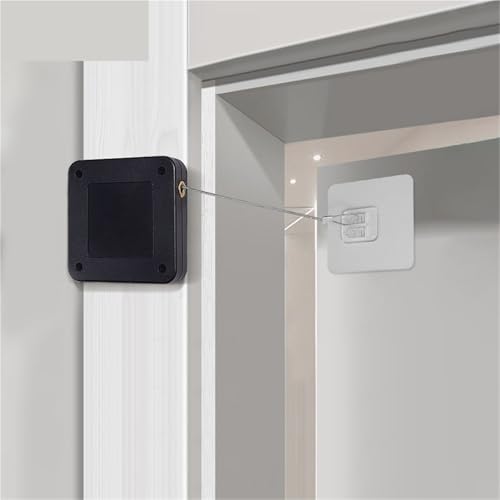 Punch-Free Automatic Door Closer | Heavy-Duty Self-Closing Door Device with Steel Wire Rope